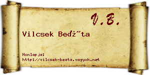 Vilcsek Beáta névjegykártya